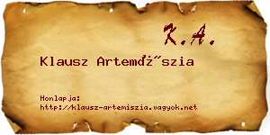 Klausz Artemíszia névjegykártya